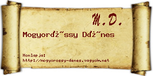 Mogyoróssy Dénes névjegykártya