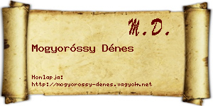 Mogyoróssy Dénes névjegykártya