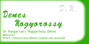 denes mogyorossy business card